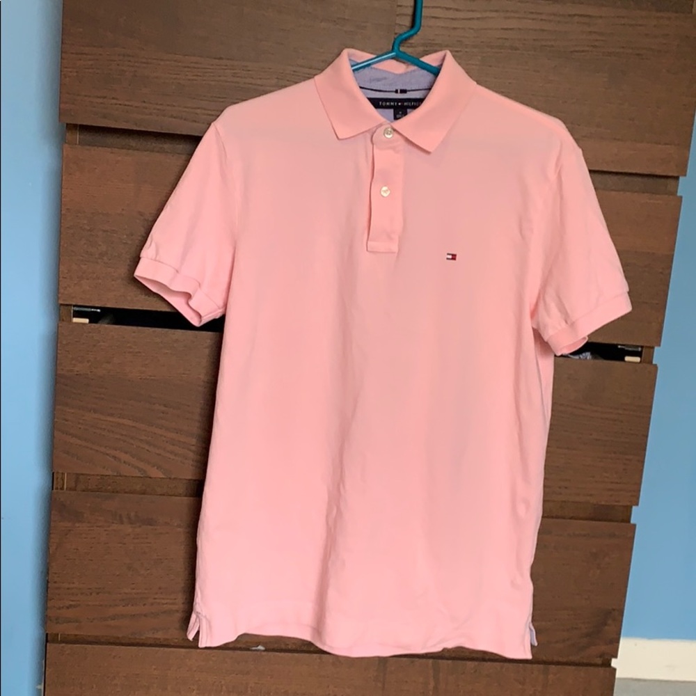 Tommy Hilfiger light pink polo Size: Medium